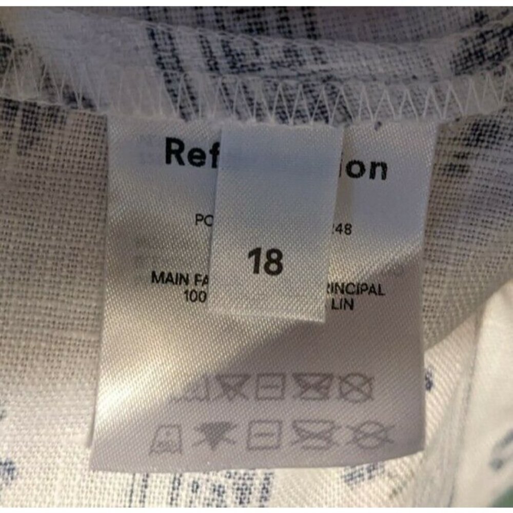 Reformation Maegan Linen Dress Retrofete White Floral 100% Linen Midi - Picture 8 of 10